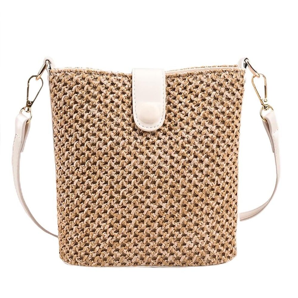 6273 Straw Crossbody Bag Beach Handmade Rattan Shoulder Bags Hand Woven